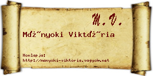 Mányoki Viktória névjegykártya